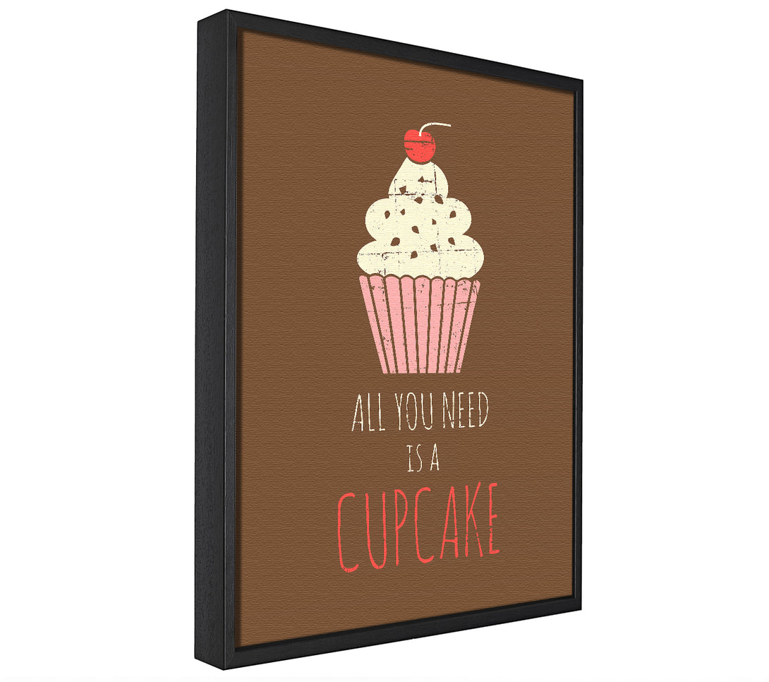 A picture of a Cupcake 3 framed canvas print sold by Wallart-Direct.co.uk