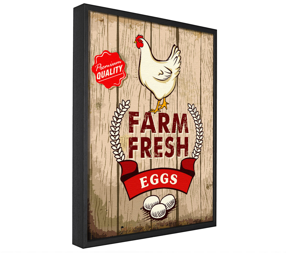 A picture of a Farm Fresh Eggs framed canvas print sold by Wallart-Direct.co.uk