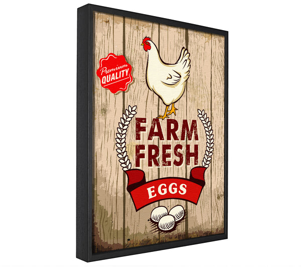 A picture of a Farm Fresh Eggs framed canvas print sold by Wallart-Direct.co.uk