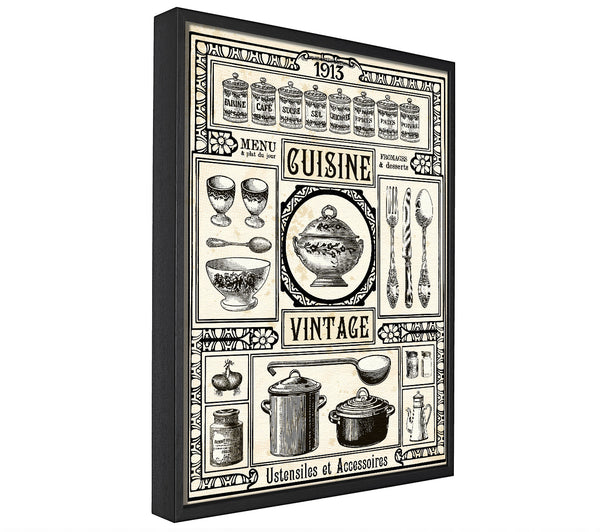 A picture of a Vintage Cuisine framed canvas print sold by Wallart-Direct.co.uk