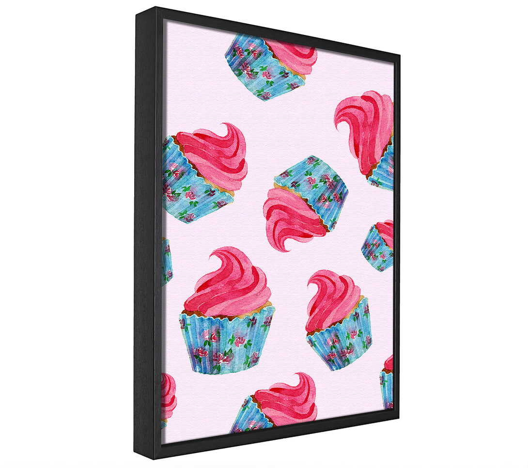 A picture of a Cupcake 5 framed canvas print sold by Wallart-Direct.co.uk