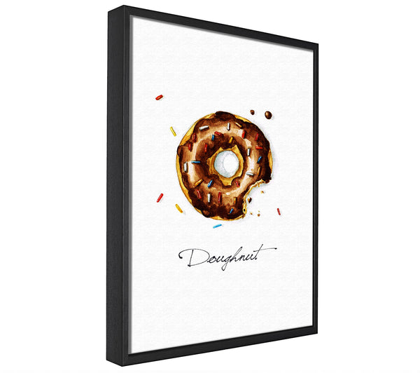 A picture of a Chocolate Doughnut framed canvas print sold by Wallart-Direct.co.uk