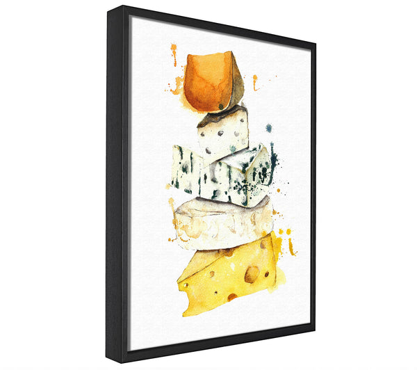 A picture of a Cheese Selection framed canvas print sold by Wallart-Direct.co.uk