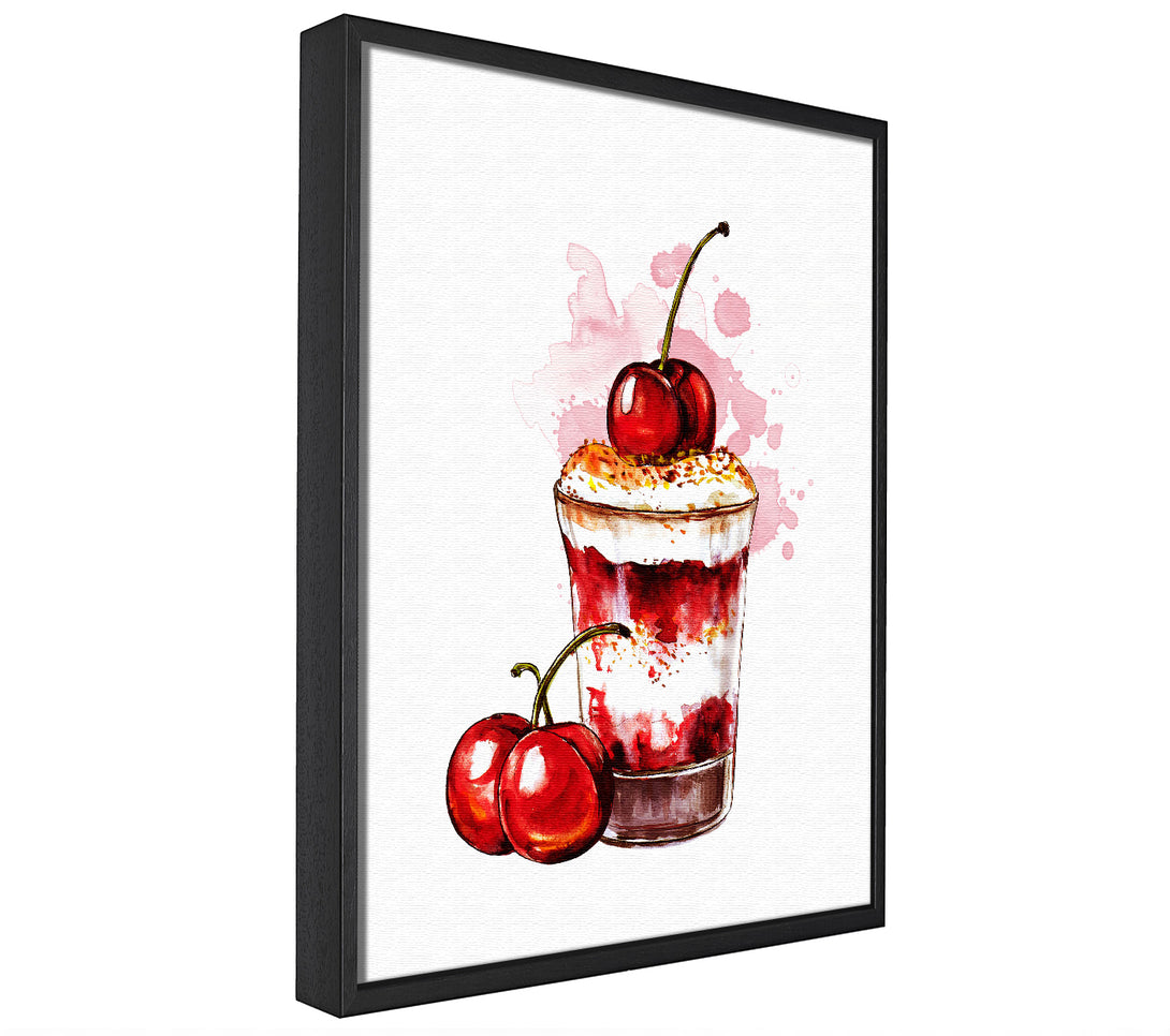 A picture of a Cherry Sundae framed canvas print sold by Wallart-Direct.co.uk