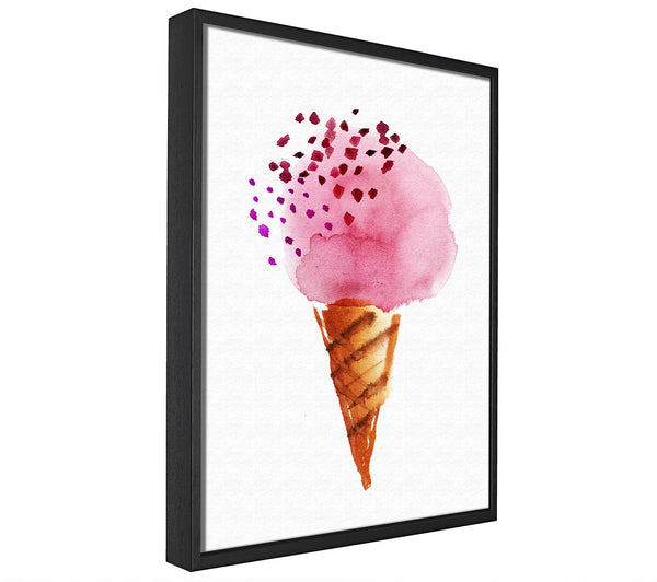 A picture of a Strawberry Icecream framed canvas print sold by Wallart-Direct.co.uk