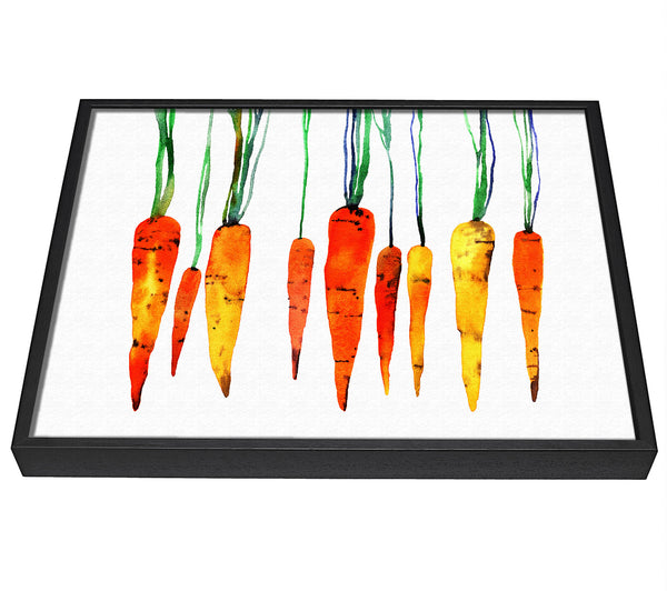 A picture of a Dangling Carrots framed canvas print sold by Wallart-Direct.co.uk