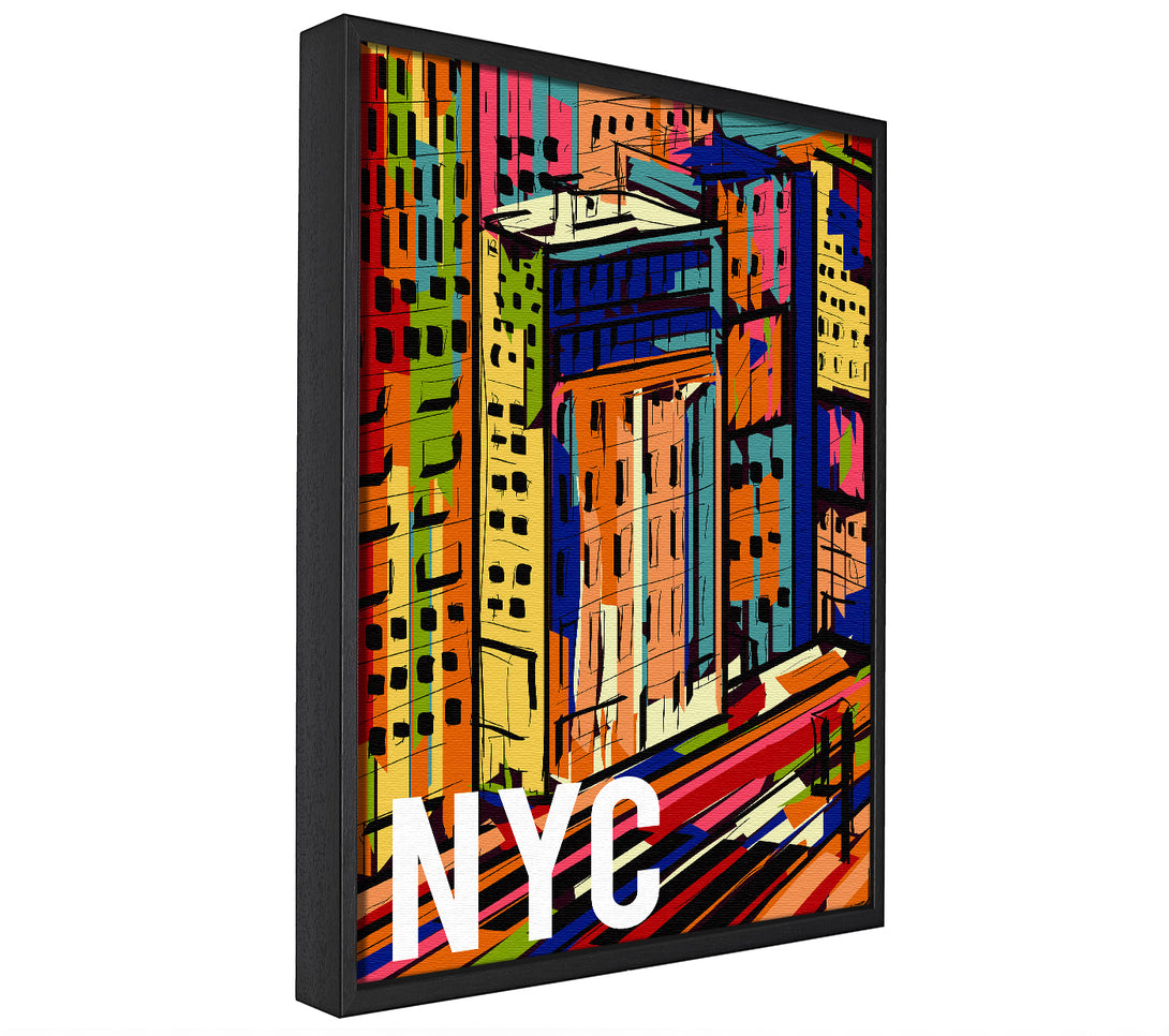 A picture of a NYC Colourful City framed canvas print sold by Wallart-Direct.co.uk