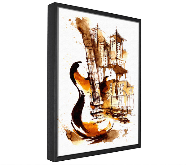 A picture of a Music In The City framed canvas print sold by Wallart-Direct.co.uk