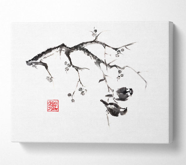 Chinese Birds In The Branch