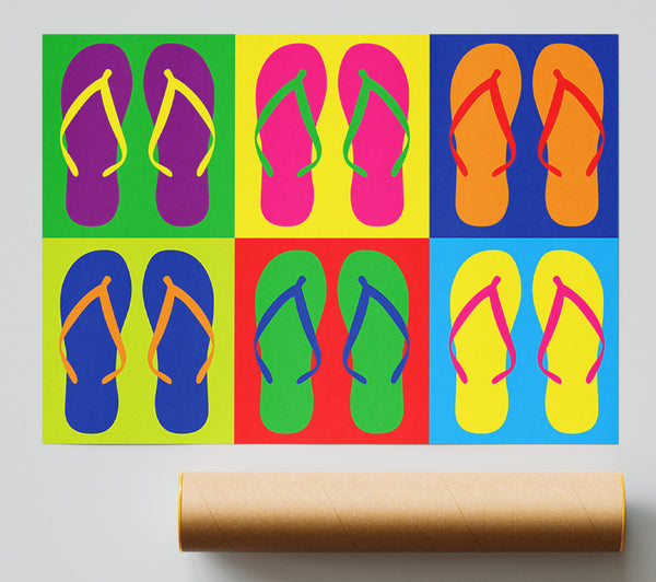 Pop Art Flip Flops