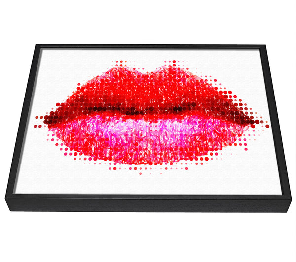 A picture of a Dot To Dot Lips framed canvas print sold by Wallart-Direct.co.uk