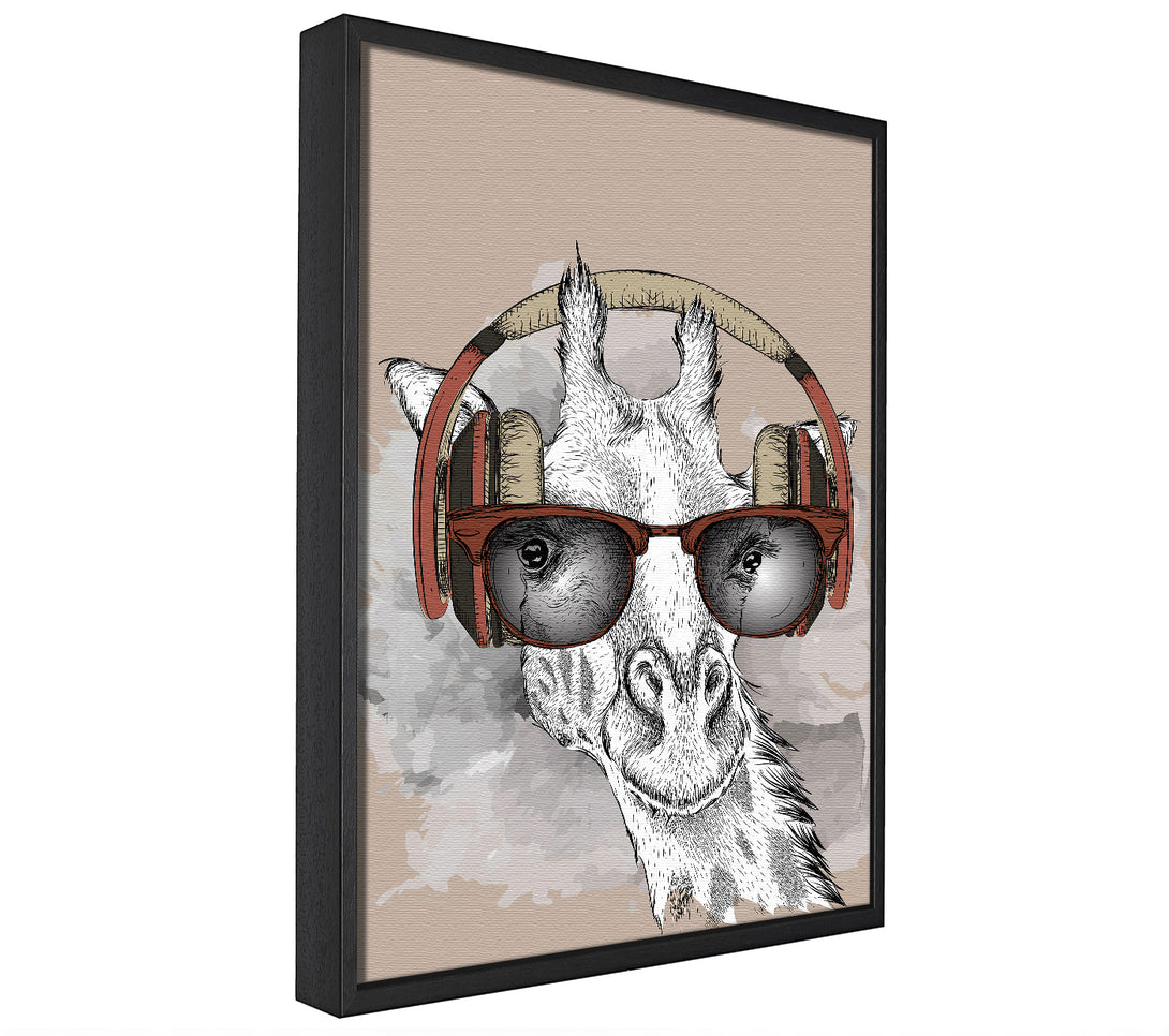 A picture of a Funky Giraffe framed canvas print sold by Wallart-Direct.co.uk