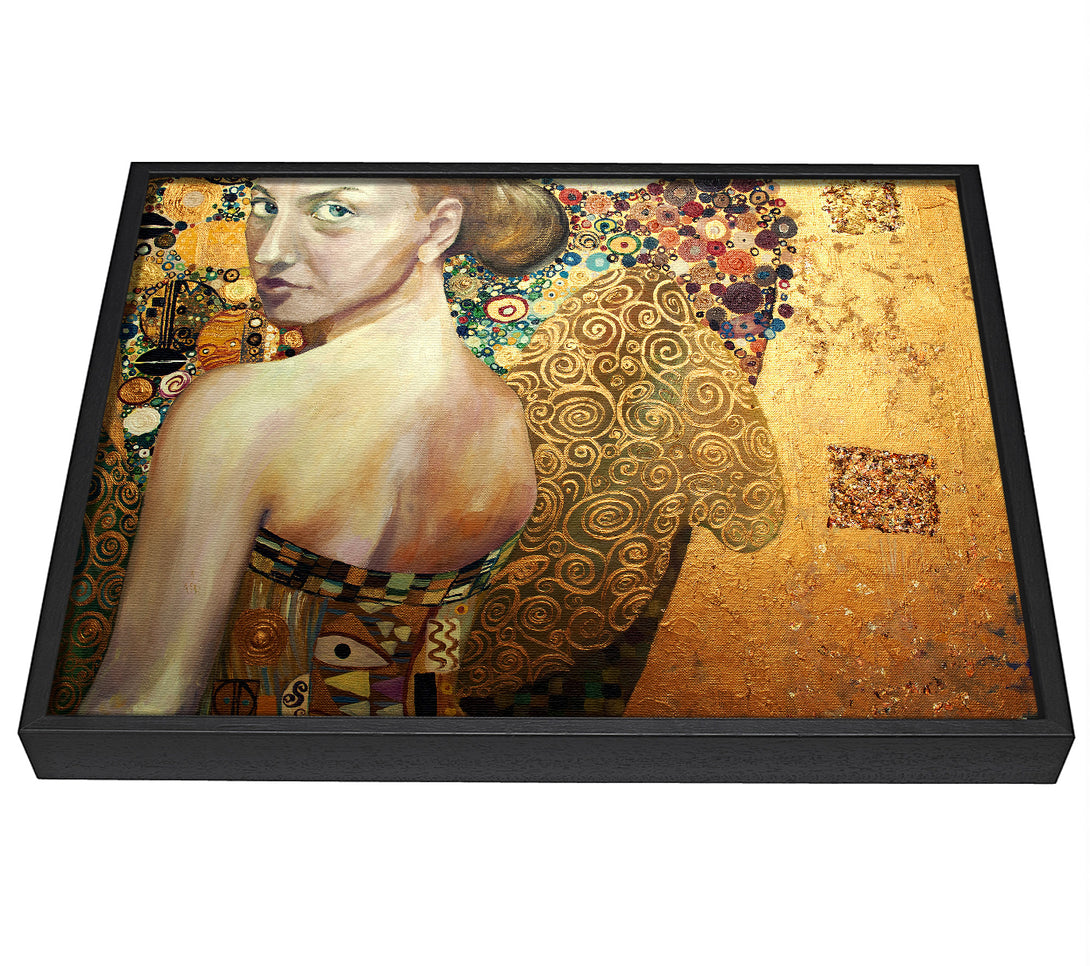 A picture of a Klimt Golden framed canvas print sold by Wallart-Direct.co.uk