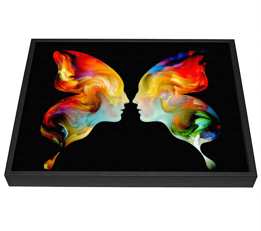 A picture of a Butterfly Merge framed canvas print sold by Wallart-Direct.co.uk