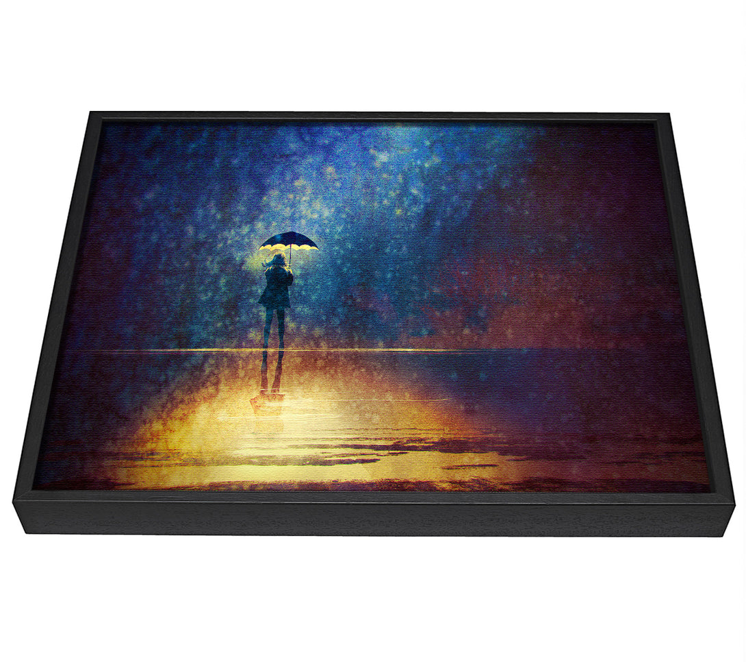 A picture of a Golden Rain Sparkle framed canvas print sold by Wallart-Direct.co.uk