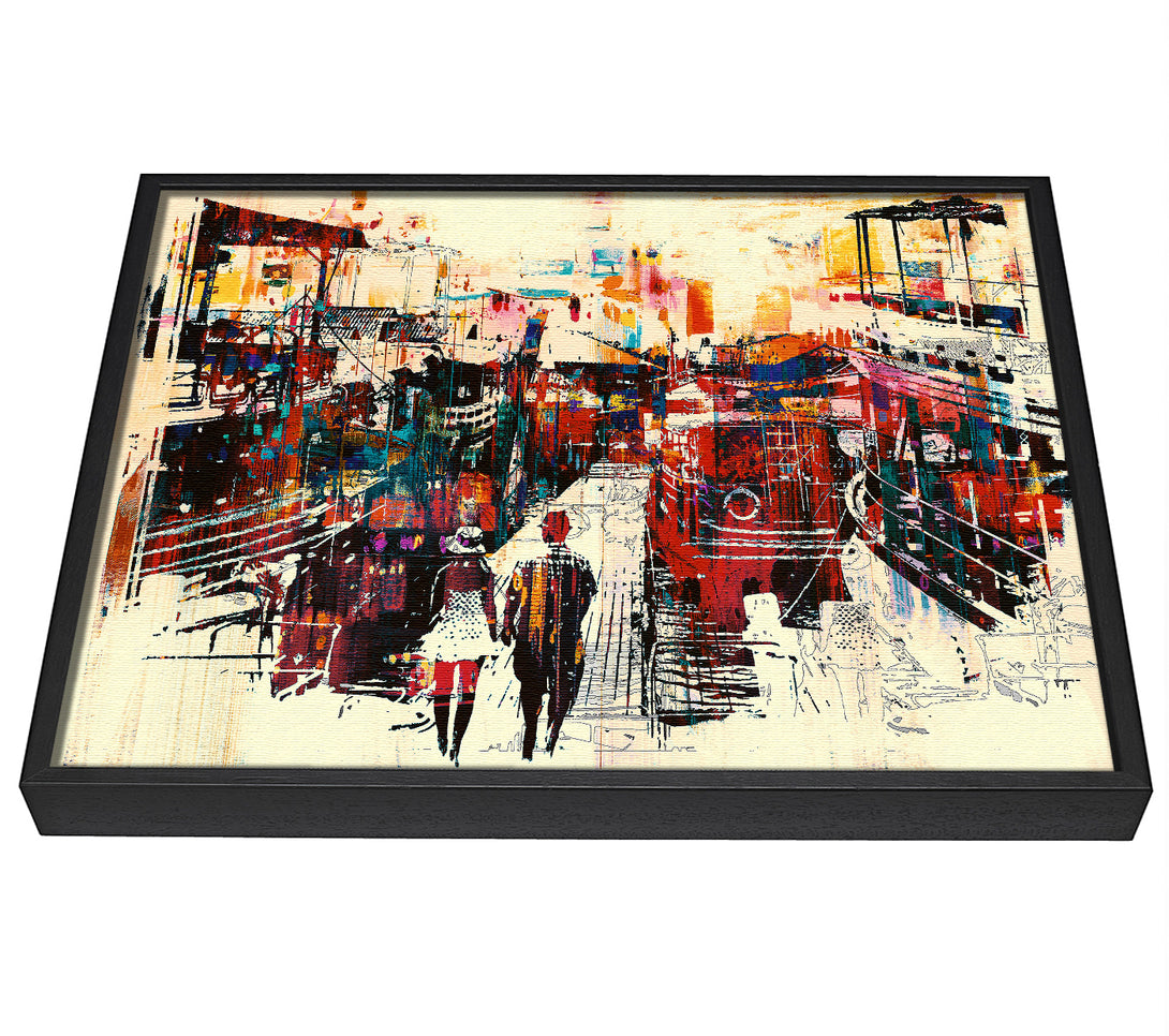 A picture of a Adventure In The City framed canvas print sold by Wallart-Direct.co.uk