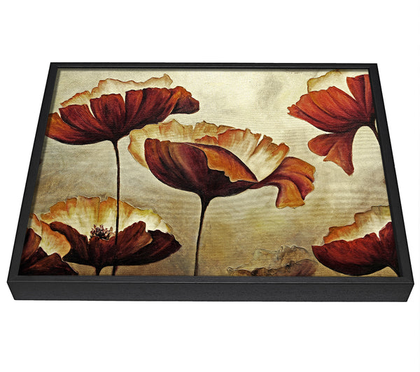 A picture of a Chocolate Poppy Skies 1 framed canvas print sold by Wallart-Direct.co.uk