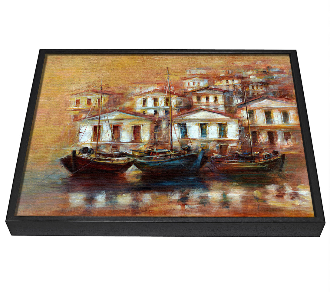 A picture of a Venice Gondola 2 framed canvas print sold by Wallart-Direct.co.uk