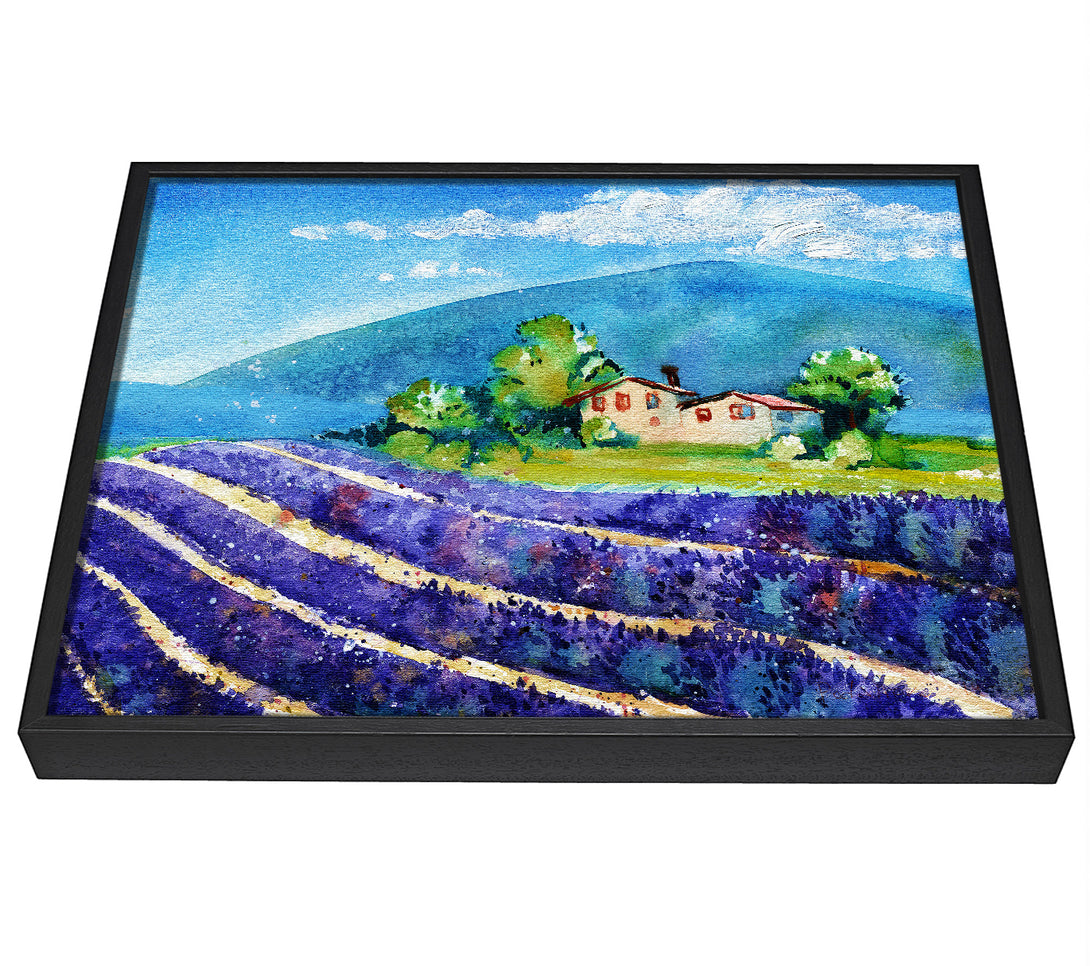 A picture of a Lavender Fields In France framed canvas print sold by Wallart-Direct.co.uk