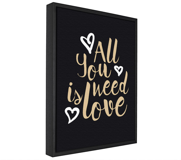 A picture of a All You Need Is Love 2 framed canvas print sold by Wallart-Direct.co.uk