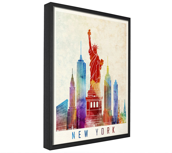 A picture of a Rainbow New York framed canvas print sold by Wallart-Direct.co.uk