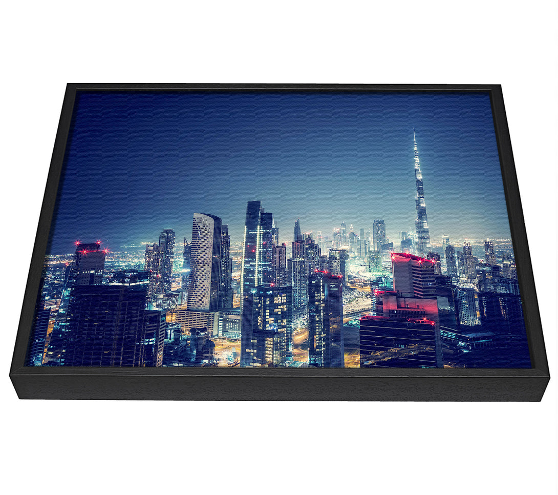 A picture of a City Lights framed canvas print sold by Wallart-Direct.co.uk