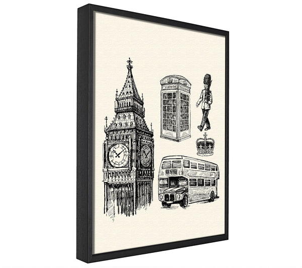 A picture of a Attractions Of The City 7 framed canvas print sold by Wallart-Direct.co.uk