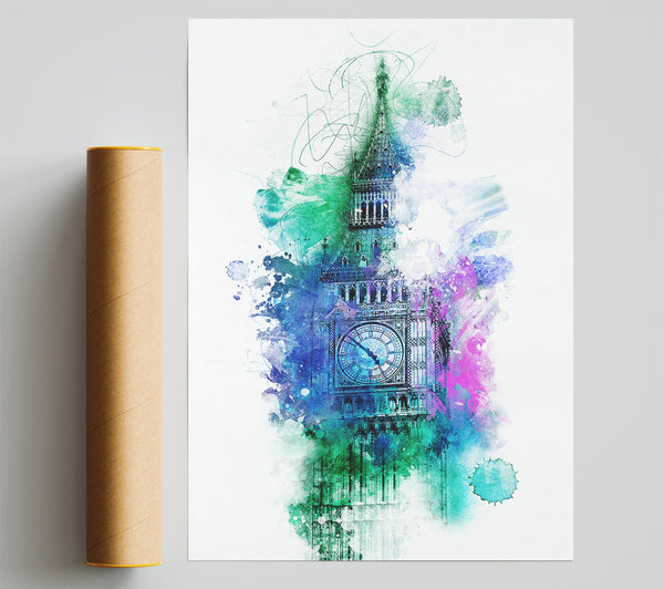 Watercolour Big Ben 3