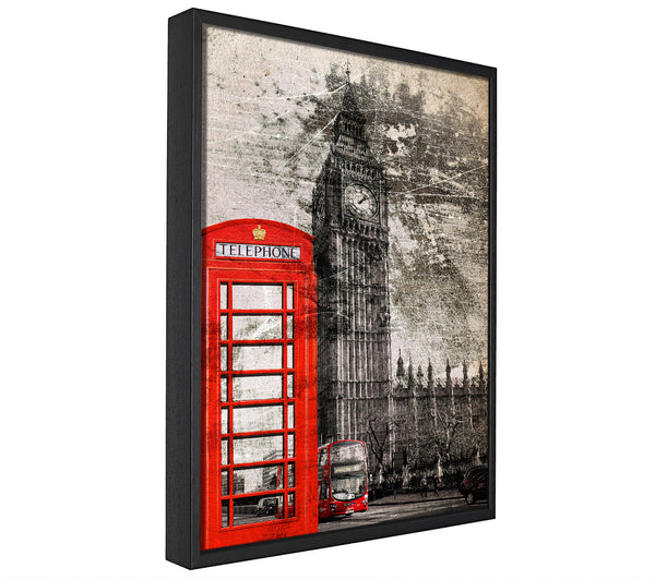 A picture of a Retro Big Ben framed canvas print sold by Wallart-Direct.co.uk