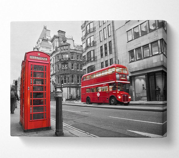 Double Decker Red Bus Through The Streets