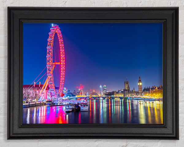 London Eye Rainbow Thames At Night