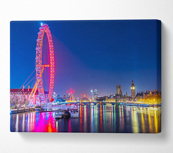 London Eye Rainbow Thames At Night