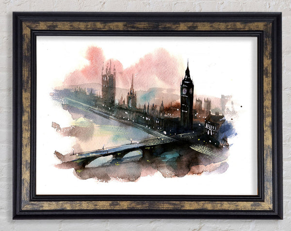 Watercolour Big Ben Houses Of Parliament