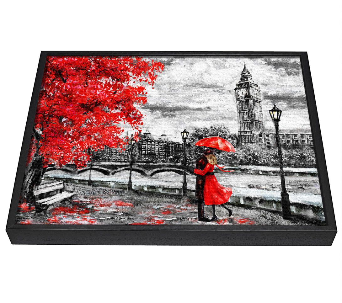 A picture of a Honeymoon Couple Big Ben framed canvas print sold by Wallart-Direct.co.uk