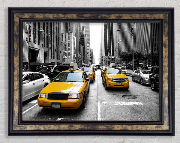 Yellow Cabs On The Inner City Steets