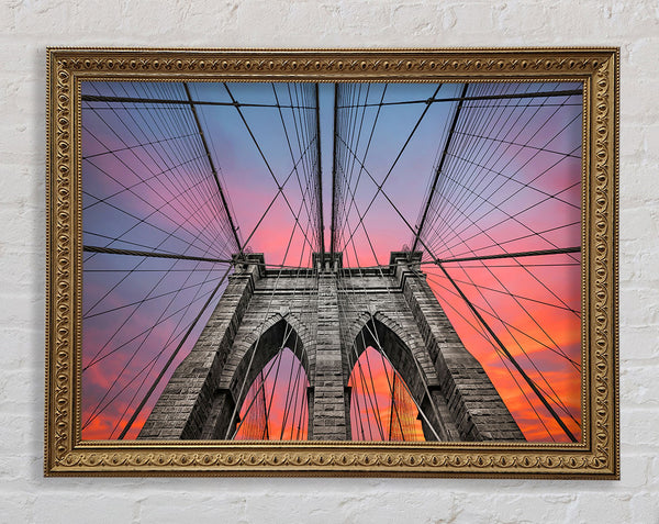 Fire Skies Above Brooklyn Bridge