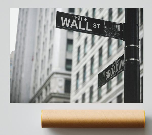 Wall Street And Broadway Signs