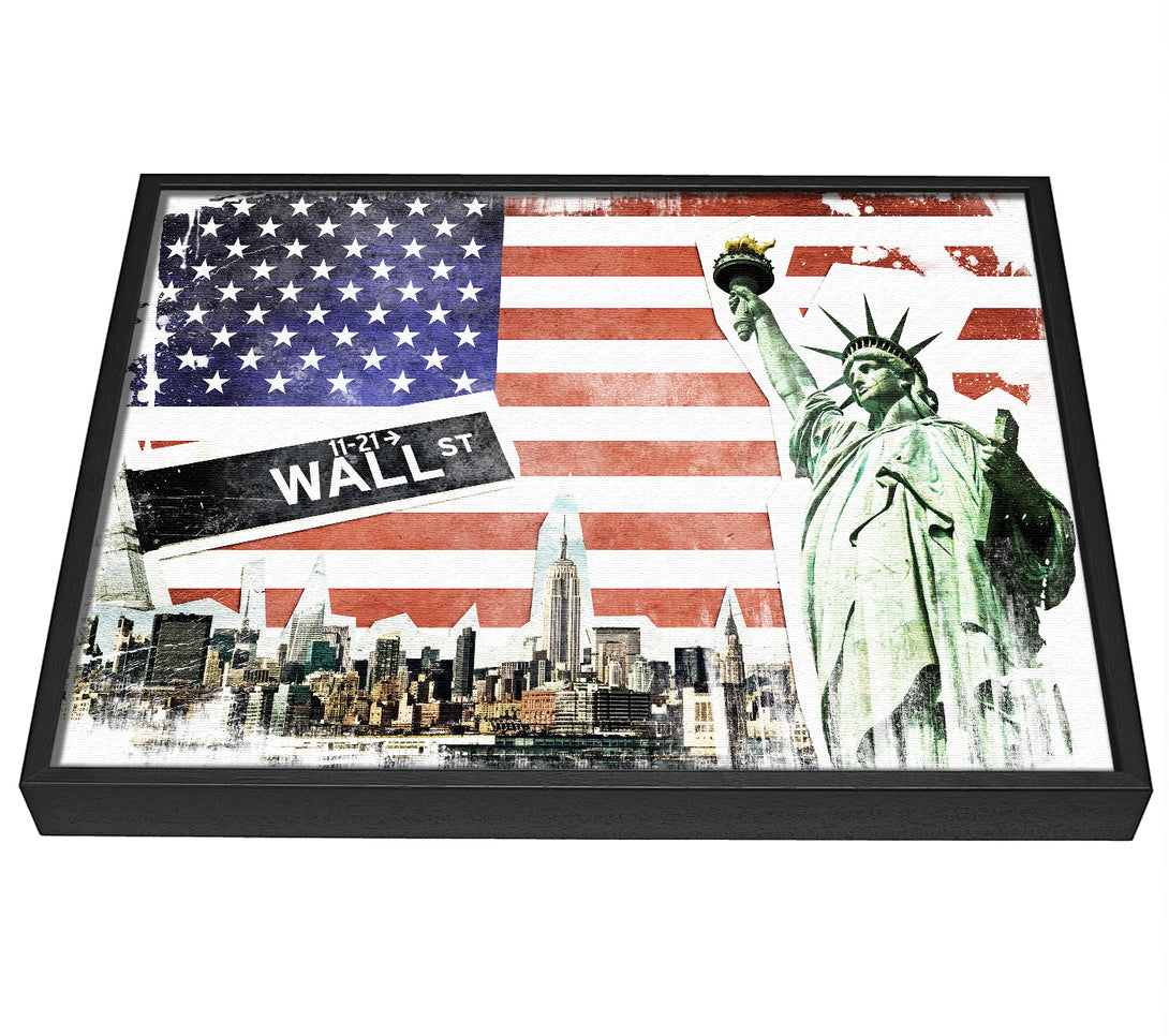 A picture of a Montage Of NYC framed canvas print sold by Wallart-Direct.co.uk