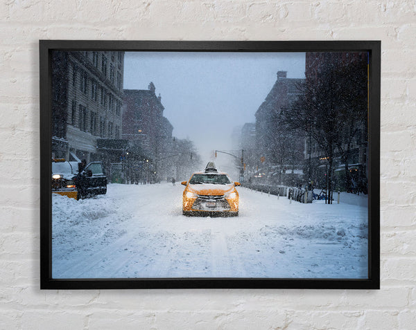 Yellow Cab In The Snow