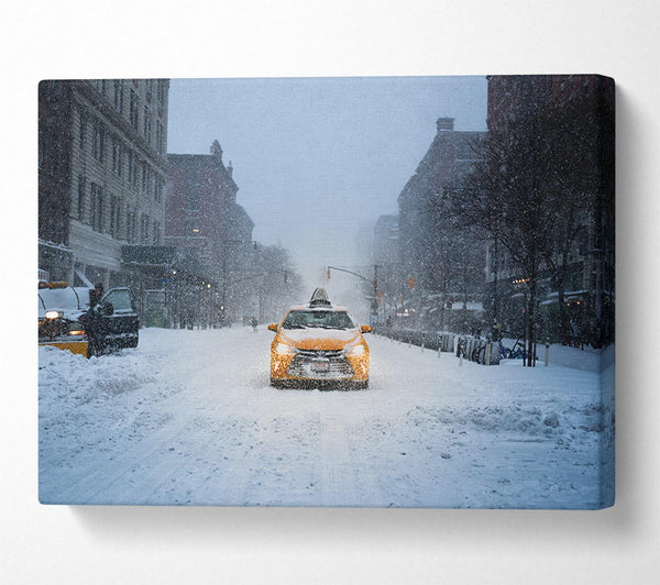 Yellow Cab In The Snow