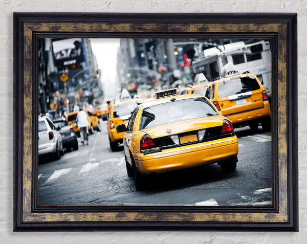 Yellow Taxis On The City Streets