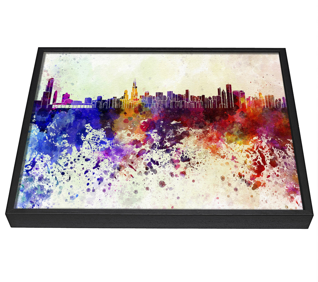 A picture of a Rainbow Splash 1 framed canvas print sold by Wallart-Direct.co.uk