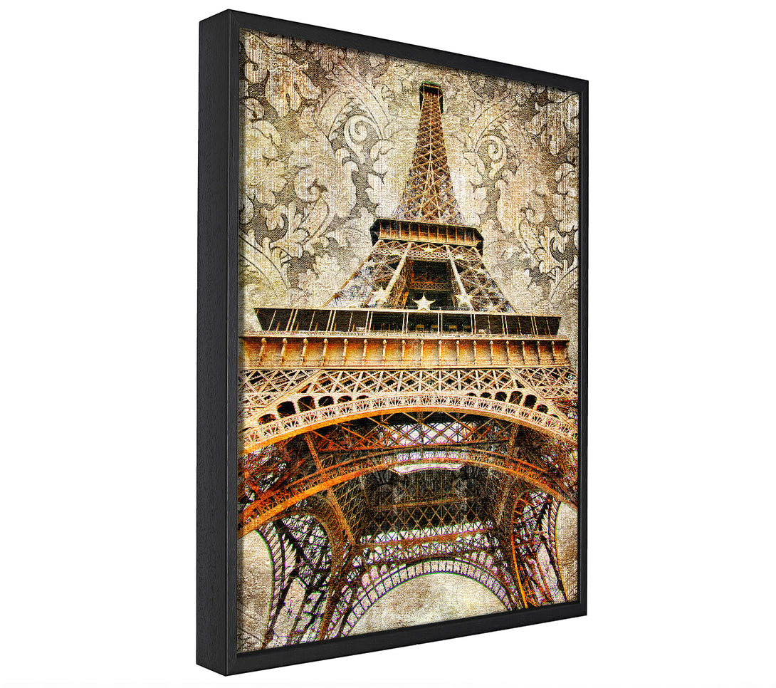 A picture of a Eiffel Tower Retro 3 framed canvas print sold by Wallart-Direct.co.uk