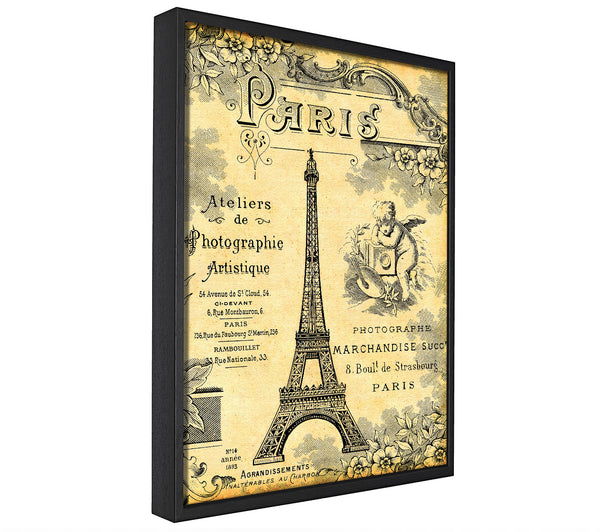 A picture of a Eiffel Tower Retro 6 framed canvas print sold by Wallart-Direct.co.uk