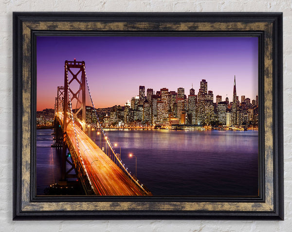 Golden Gate Bridge Purple Waters