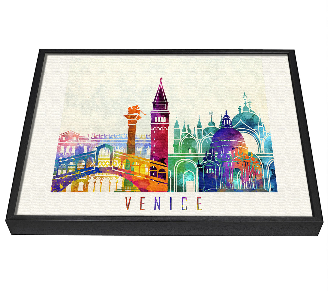 A picture of a Rainbow City framed canvas print sold by Wallart-Direct.co.uk