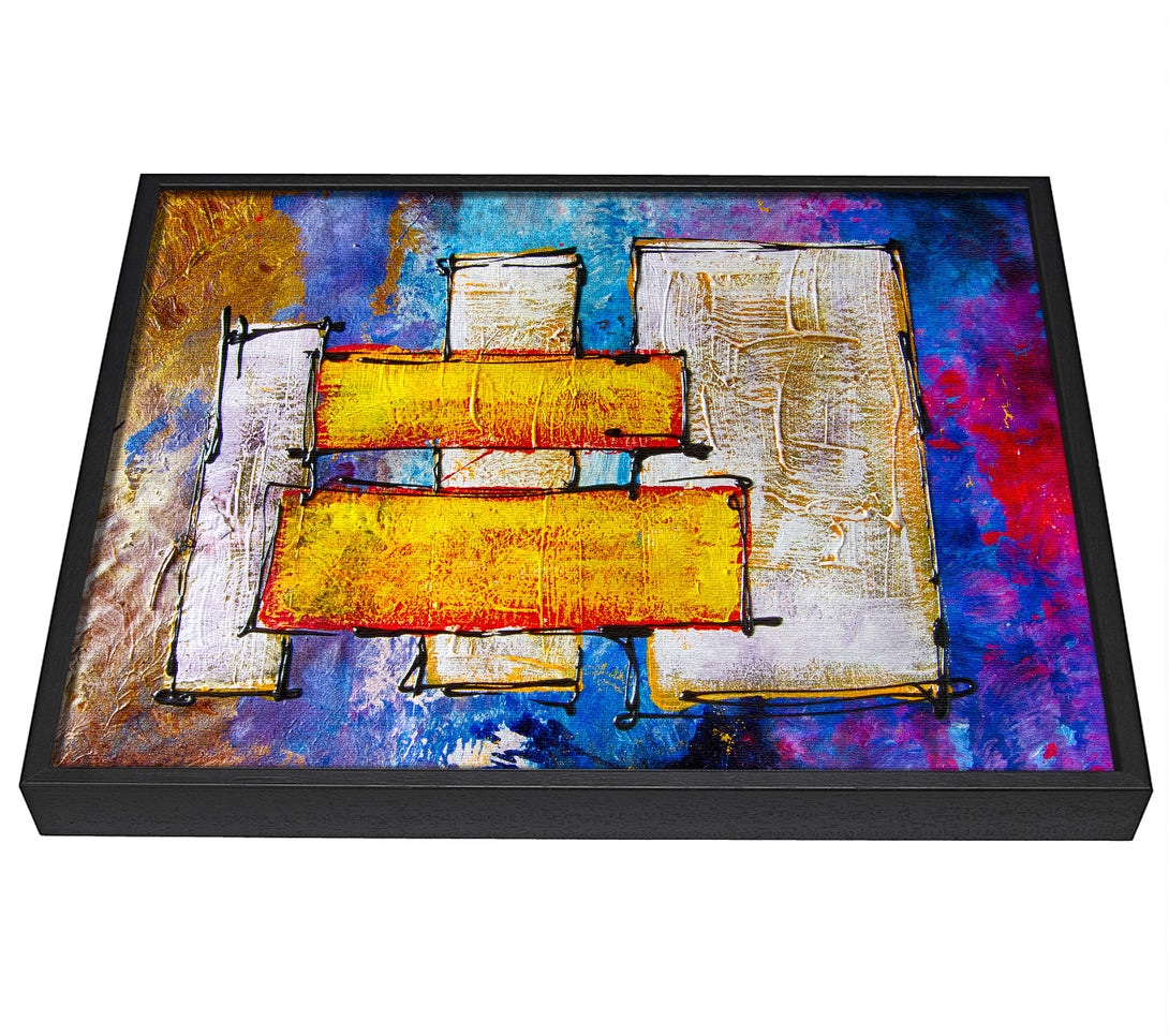 A picture of a Blocks Of Gold framed canvas print sold by Wallart-Direct.co.uk