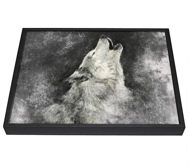 A picture of a Howling Wolf Calling His framed canvas print sold by Wallart-Direct.co.uk