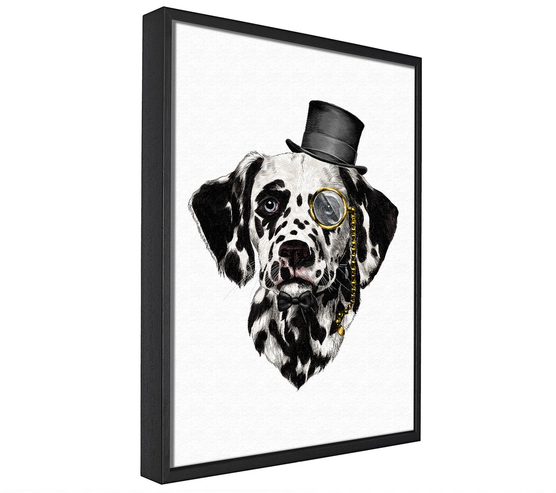 A picture of a Clever Dalmation Dog framed canvas print sold by Wallart-Direct.co.uk