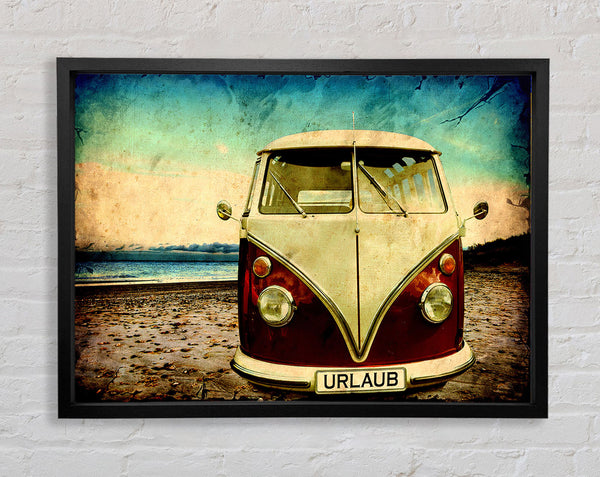 VW Camper Van At The Beach